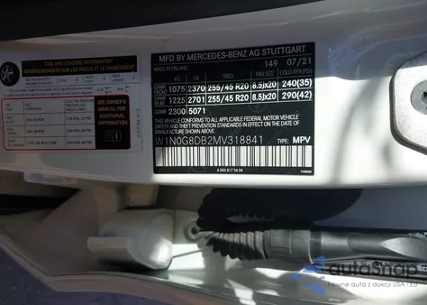 2021 Mercedes-Benz Glc 300 Suv from USA, damaged, VIN W1N0G8DB2MV318841